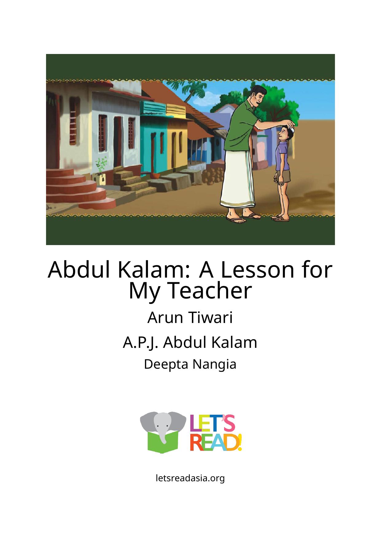 Abdul Kalam: A Lesson for My Teacher